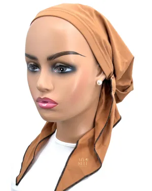 22SP016 Tan Swim Pre-Tied Bandanna