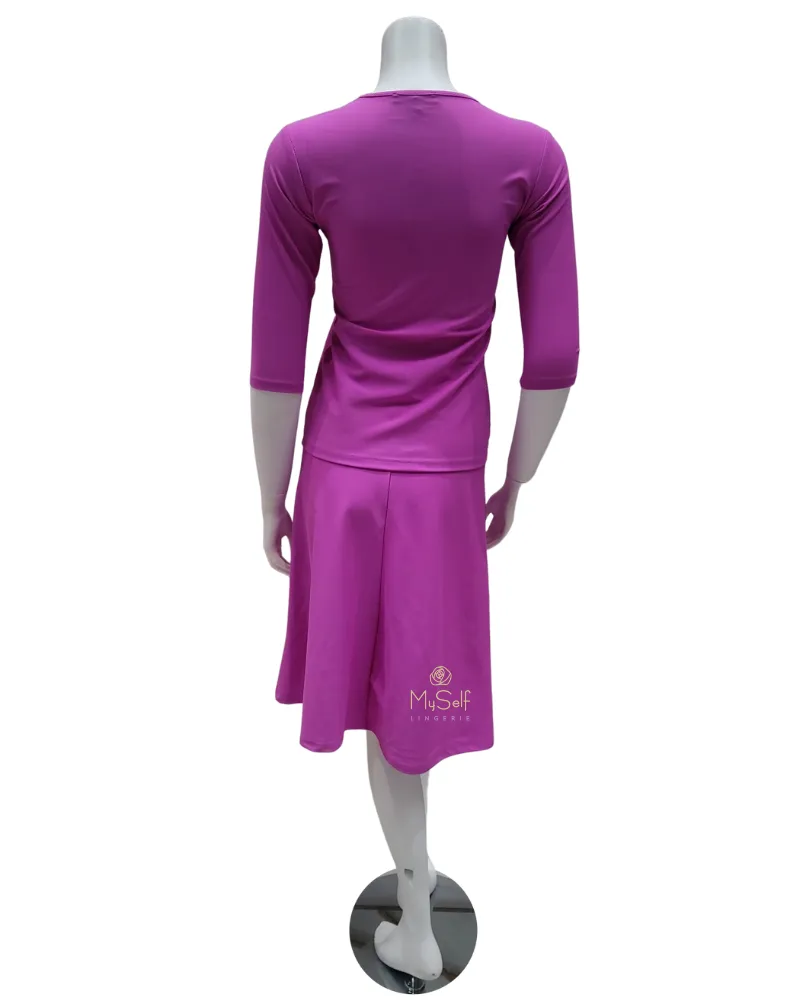 2PC-JR-SWM-VLT Violet Junior Swim Top & Skirt Set