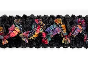 3/4" Rainbow Eyelash Waves Chenille Trim (Made in France)
