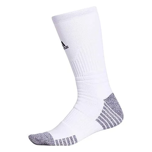 adidas unisex-adult 5-Star Team Cushioned Crew Socks (1-Pair), White/Black , Medium