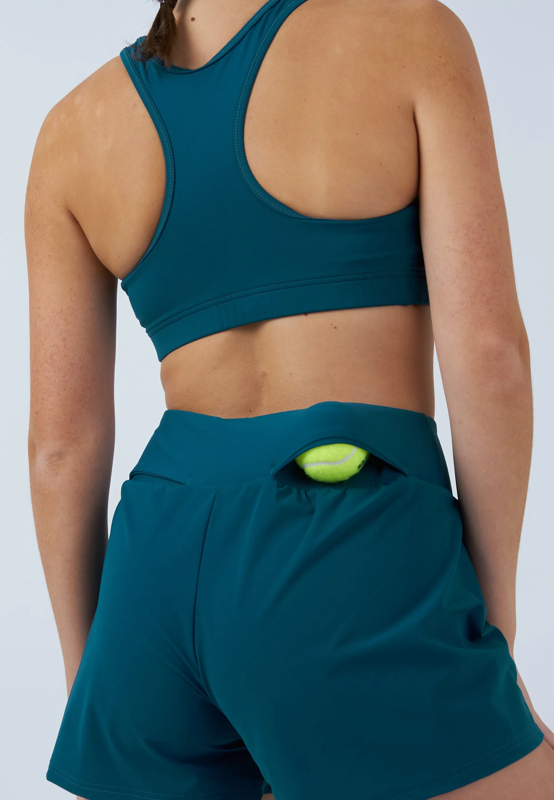 Advantage Tennis Shorts with ball belt, dark teal