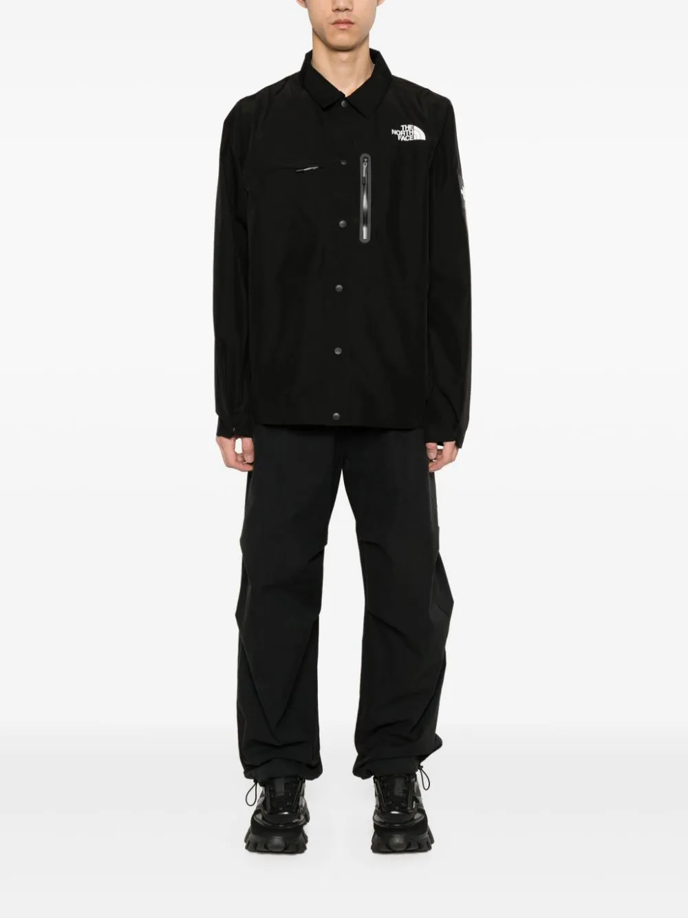Amos logo-appliqué shirt jacket