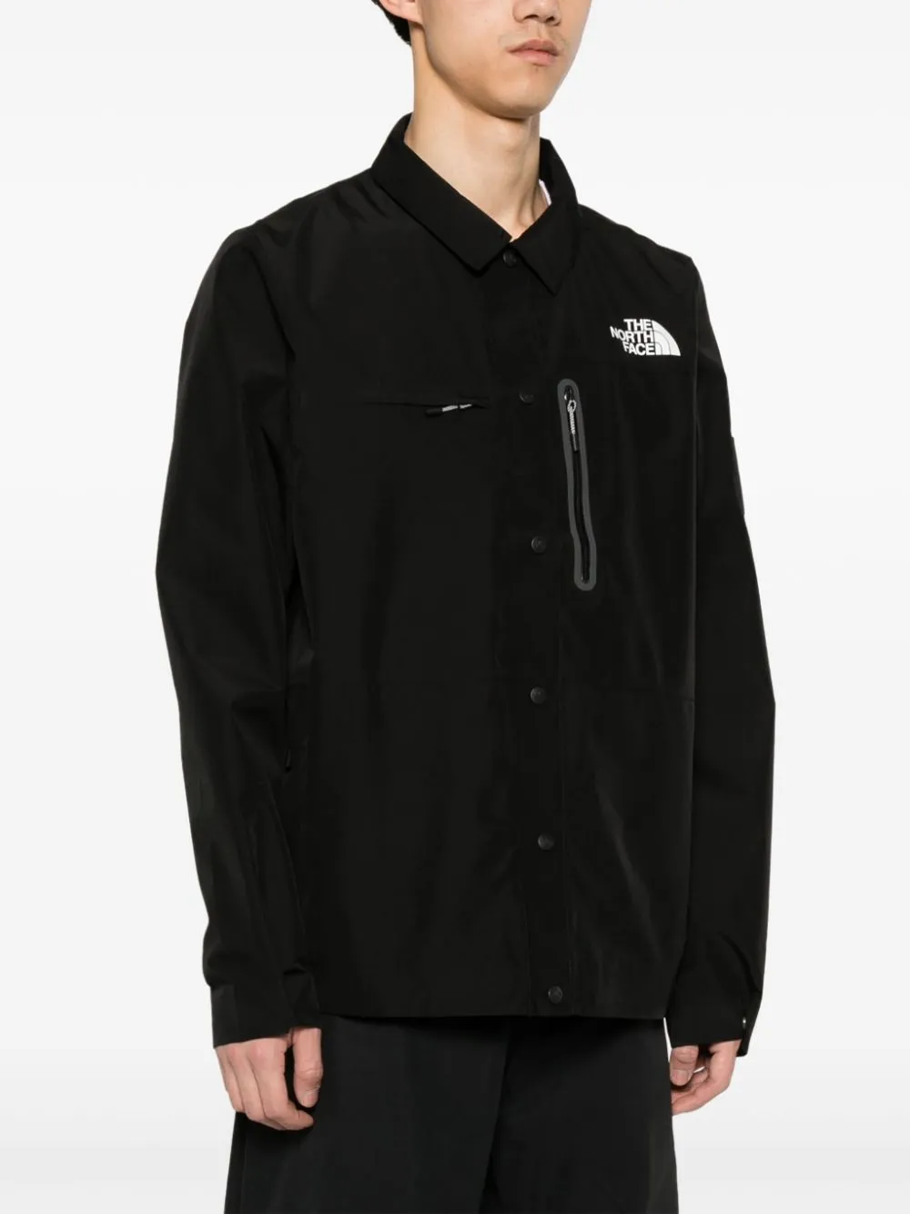 Amos logo-appliqué shirt jacket