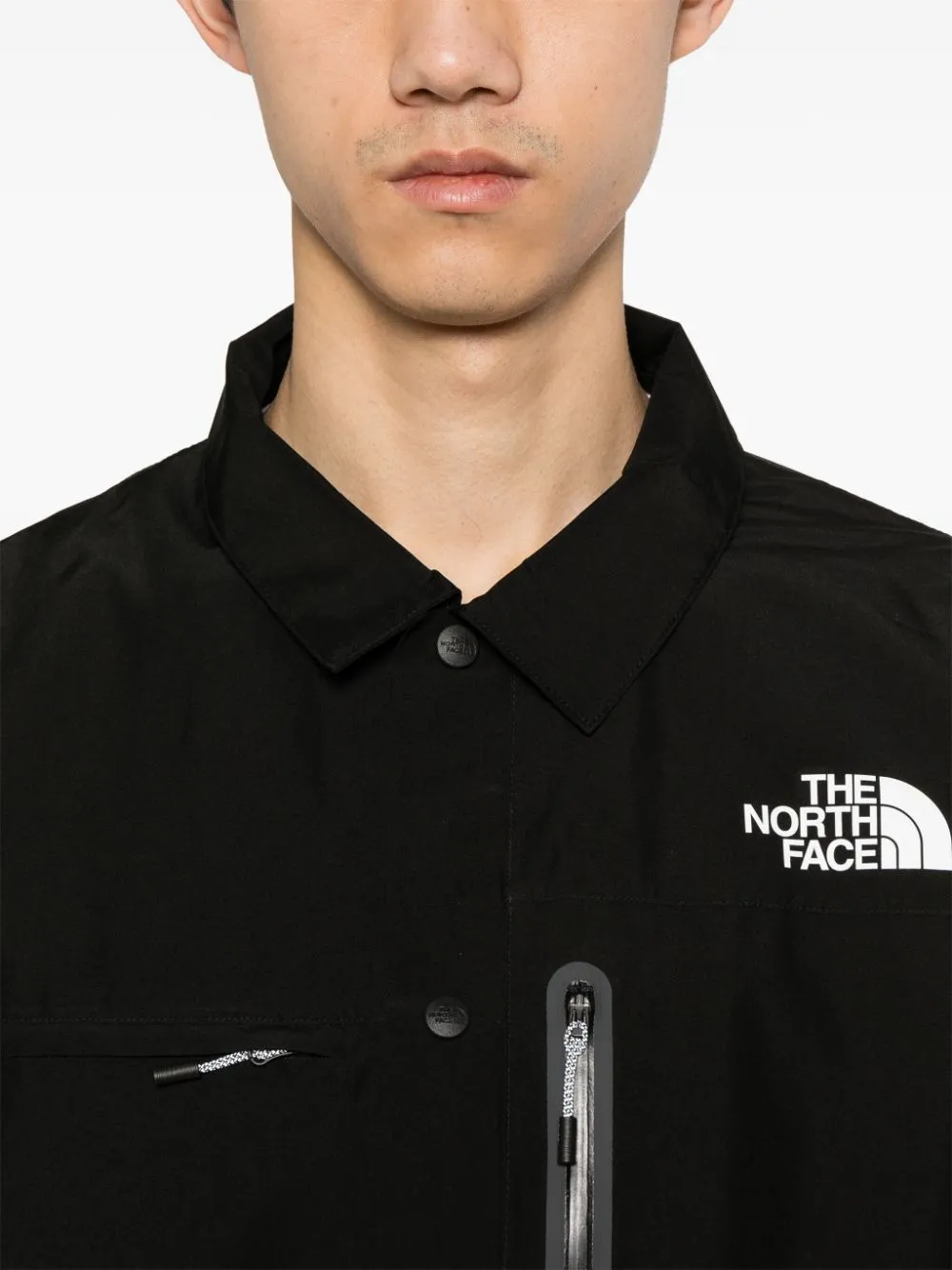Amos logo-appliqué shirt jacket