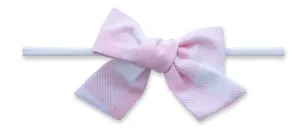 Baby Bling Pink Lumberjack Big Cotton Bow Skinny Headband