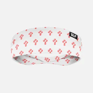 Baseball Cross Pattern White Kids Headband