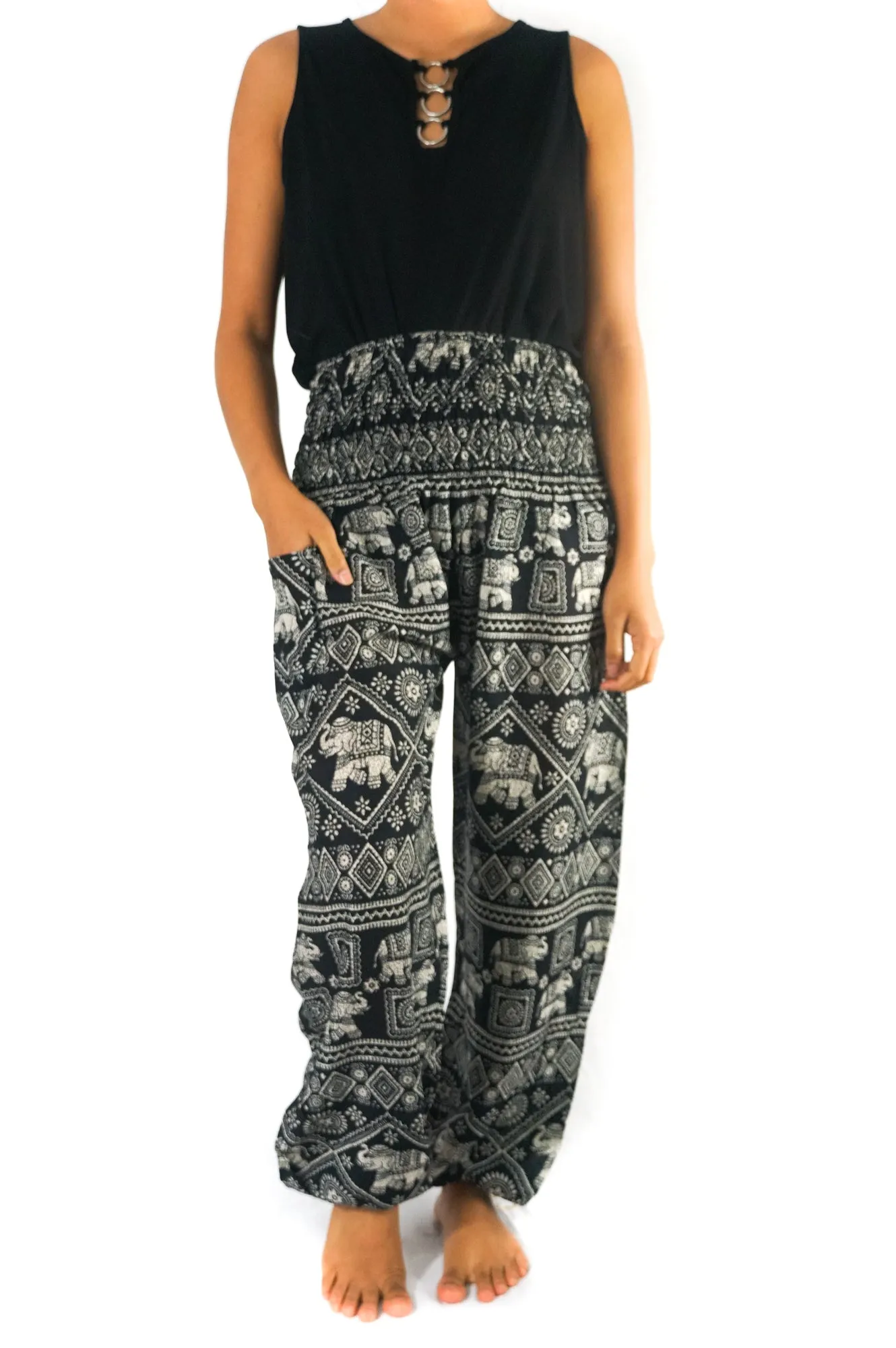 Black Elephant Boho Pants | CozyCouture®