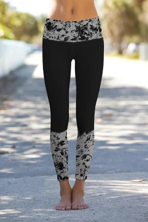 Black Mercury Printed Detail Leggings Yoga Pants