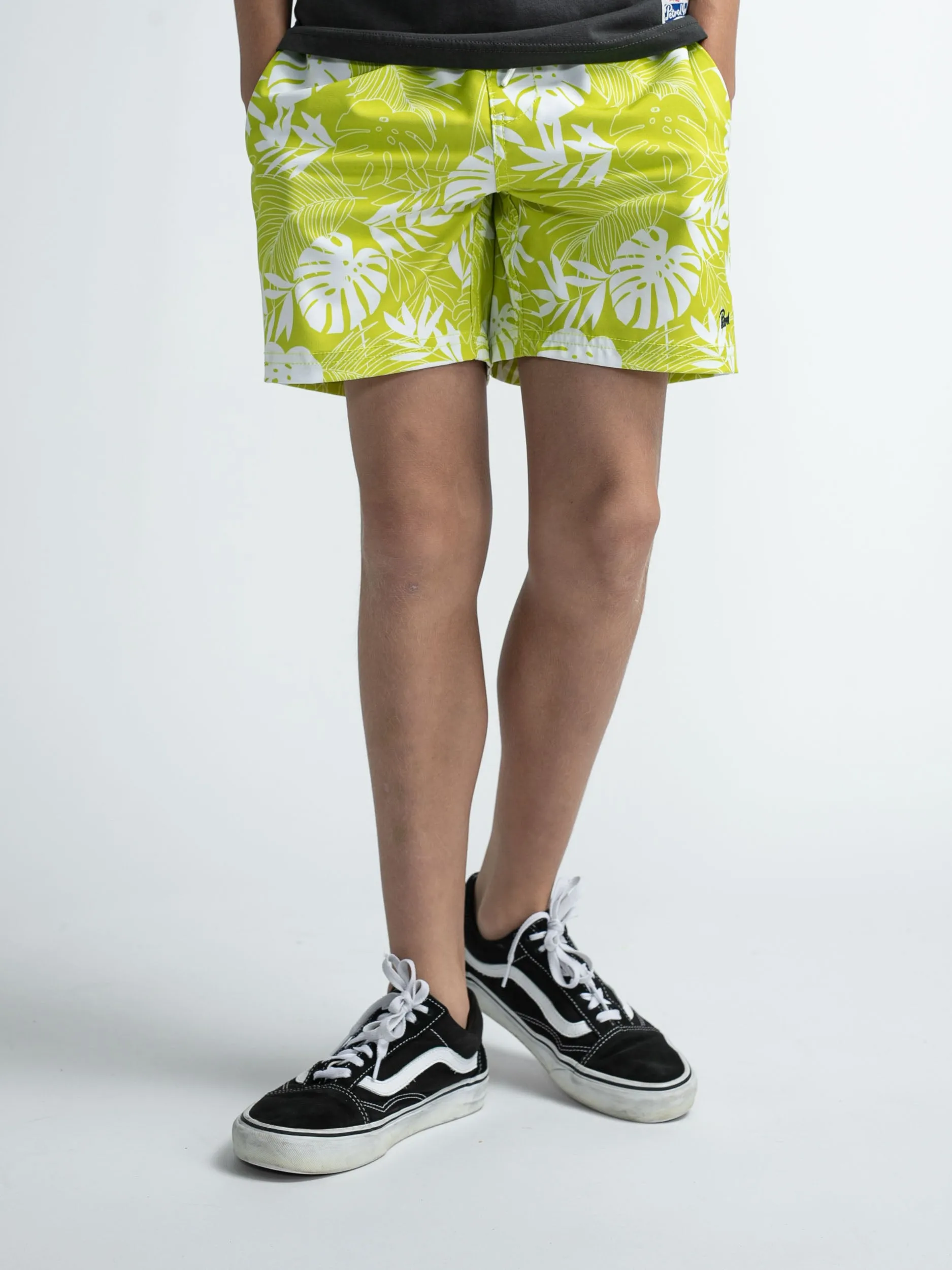 Botanical-print swimming shorts