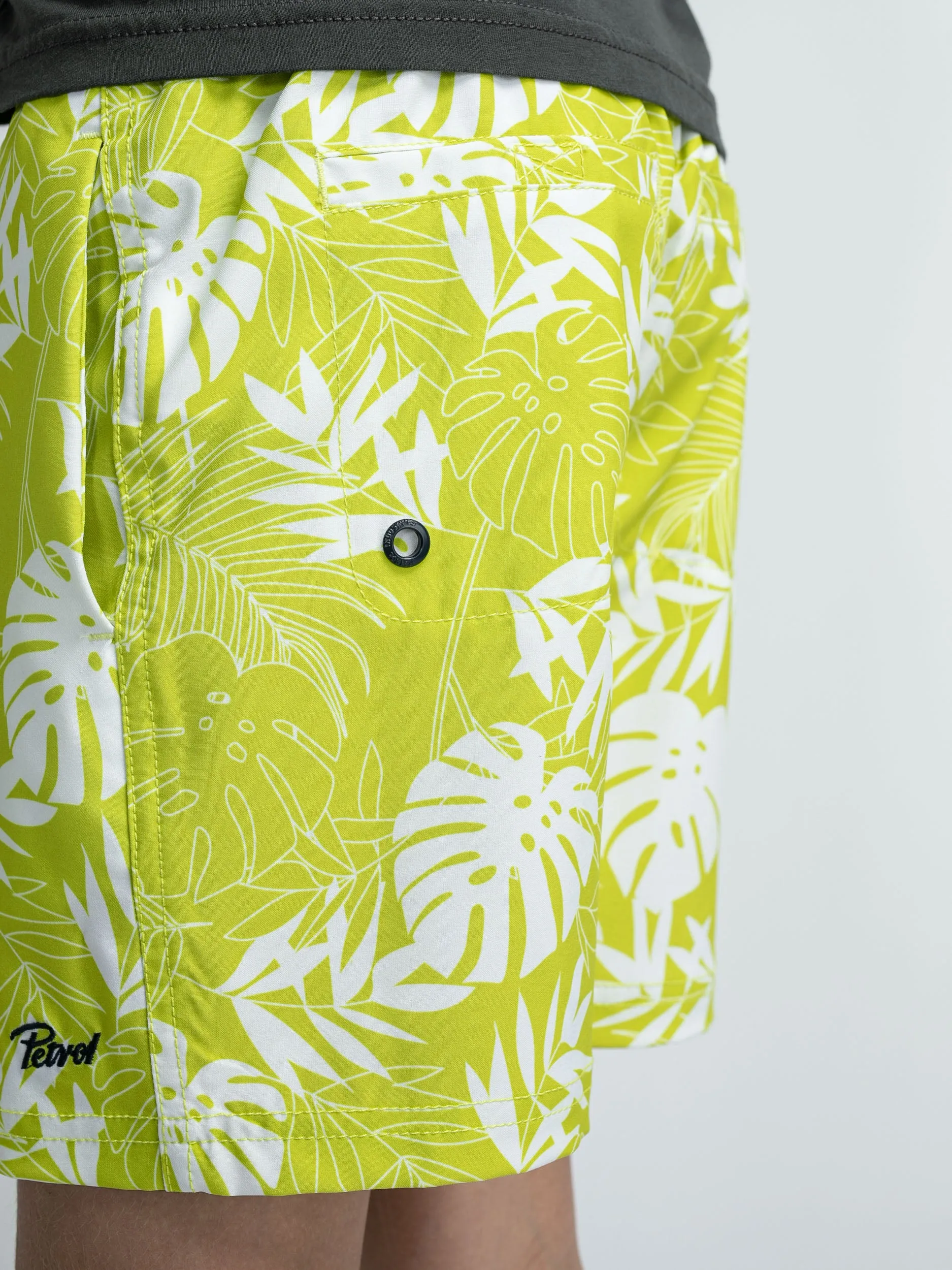 Botanical-print swimming shorts