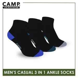 Camp Men's Cotton Lite Thin Casual Ankle Socks 3 pairs in a pack CMC4