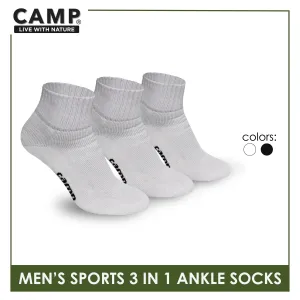 Camp Men's Cotton Thick Sports Ankle Socks 3 pairs in a pack CMS2