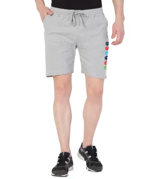 Cliths Men's Light Grey Stylish Printed Cotton Casual Shorts for Daily wear/ Bermuda shorts for men cotton