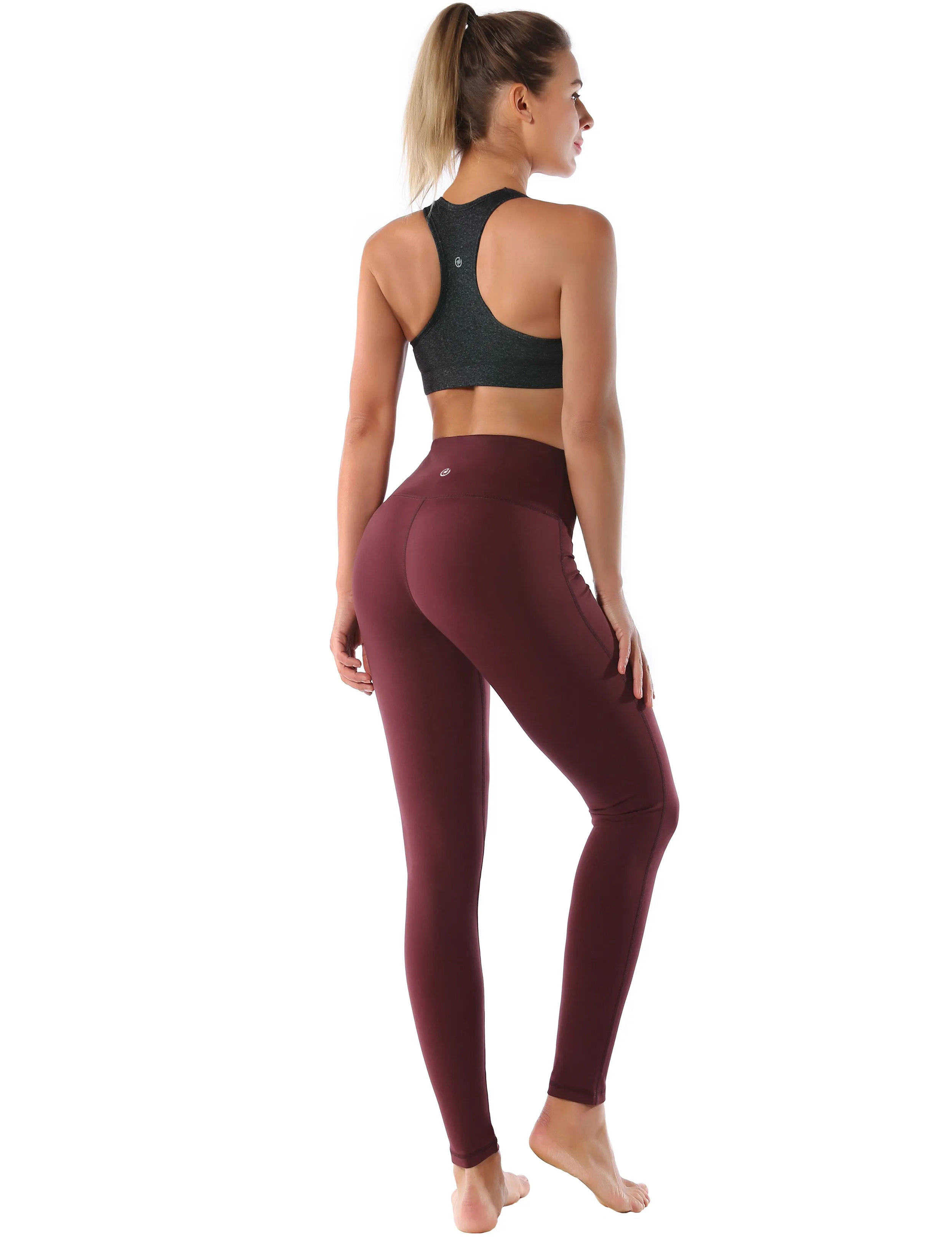 Compression Racerback Sports Bras heathercharcoal_Running