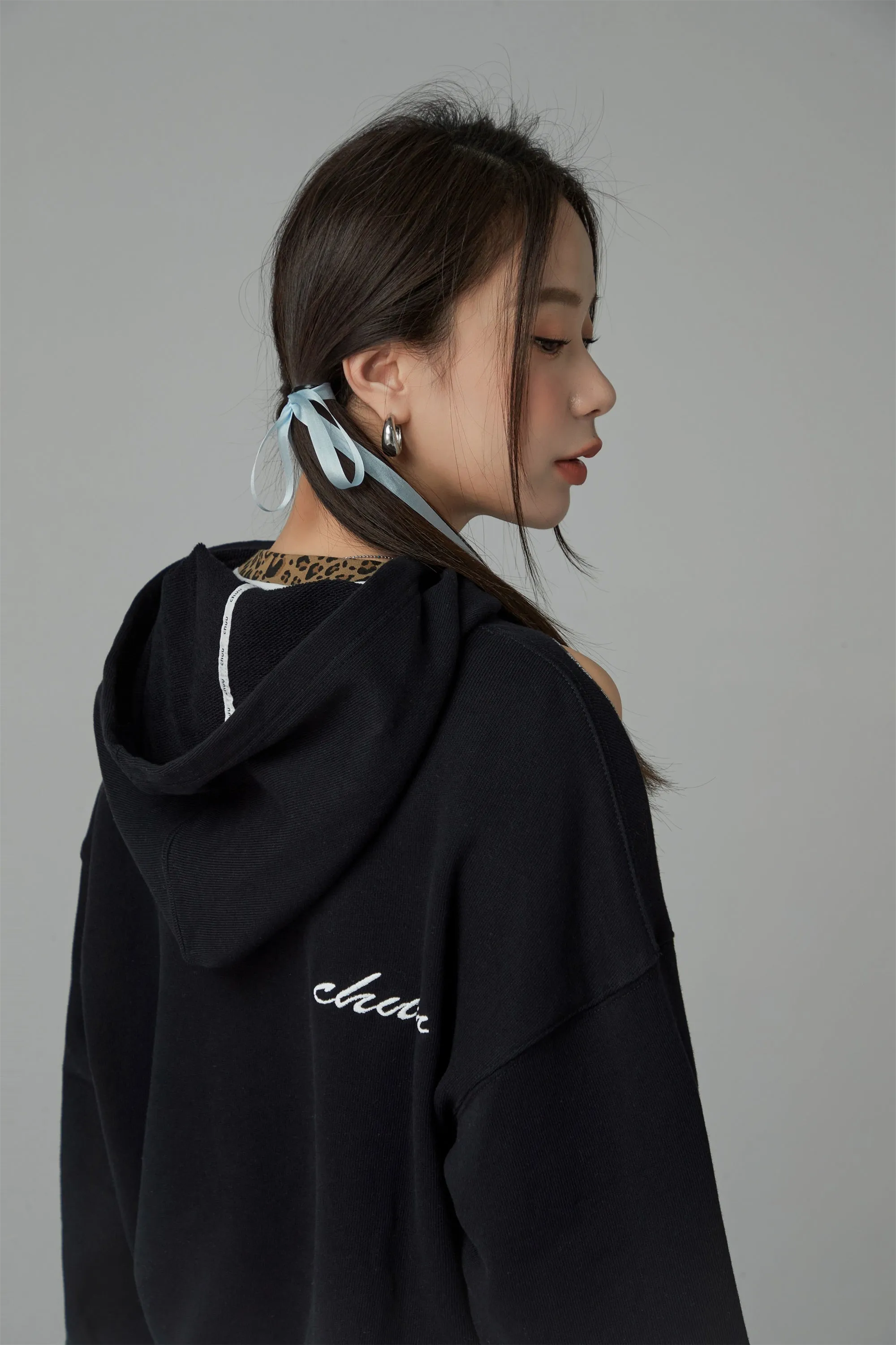 Cutout Shoulder Hoodie