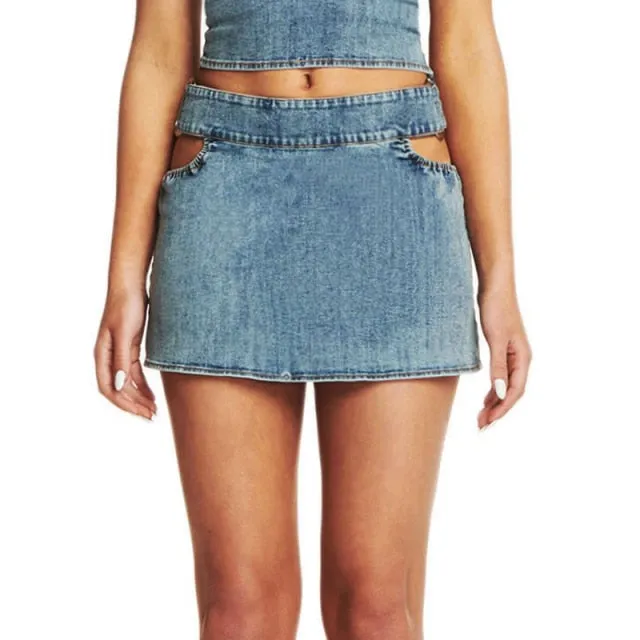 Denim Tube Tops Women Skinny Crop Top Ins Street Hot Girls Sexy