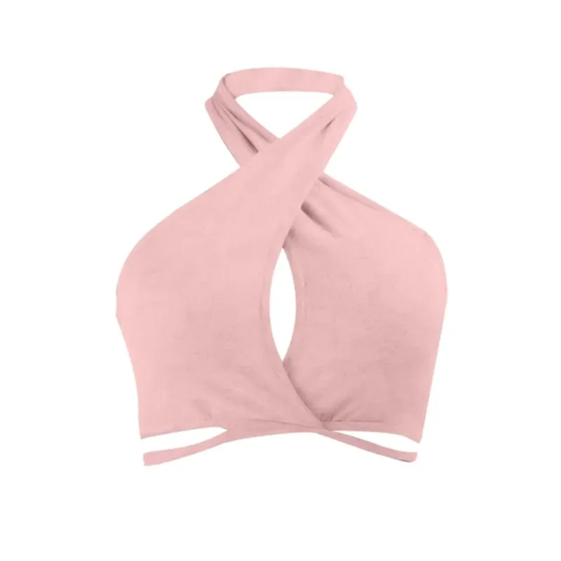 DressBetty - 2024 Sexy Cross Halter Neck Hollow Out Camisole