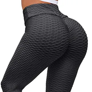 Fitness Yoga Pants Women Sexy Leggings Plus Size Jacquard Tights Scrunch Anti Cellulite Running Gym Leggings