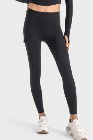 Flap Pocket High Waist Workout Pants