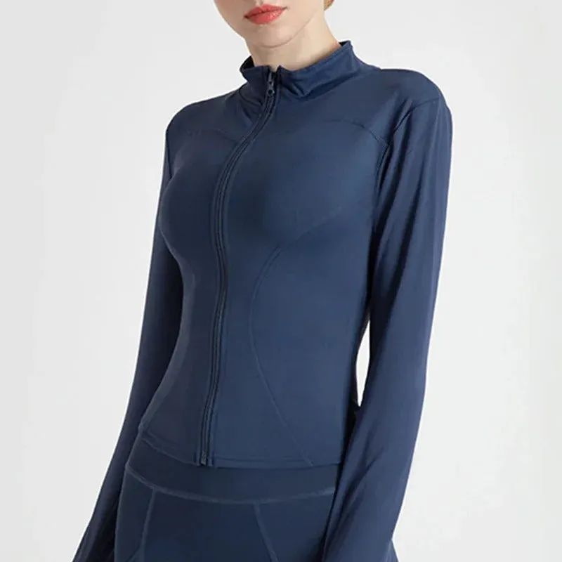 Full Zip-up Women's Slim Fit Sports Running Jackets