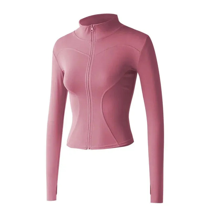 Full Zip-up Women's Slim Fit Sports Running Jackets