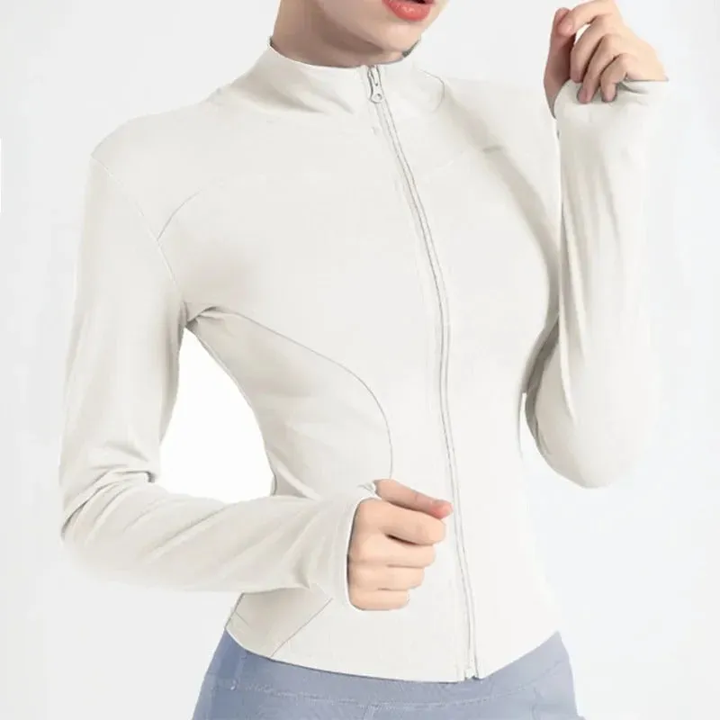 Full Zip-up Women's Slim Fit Sports Running Jackets