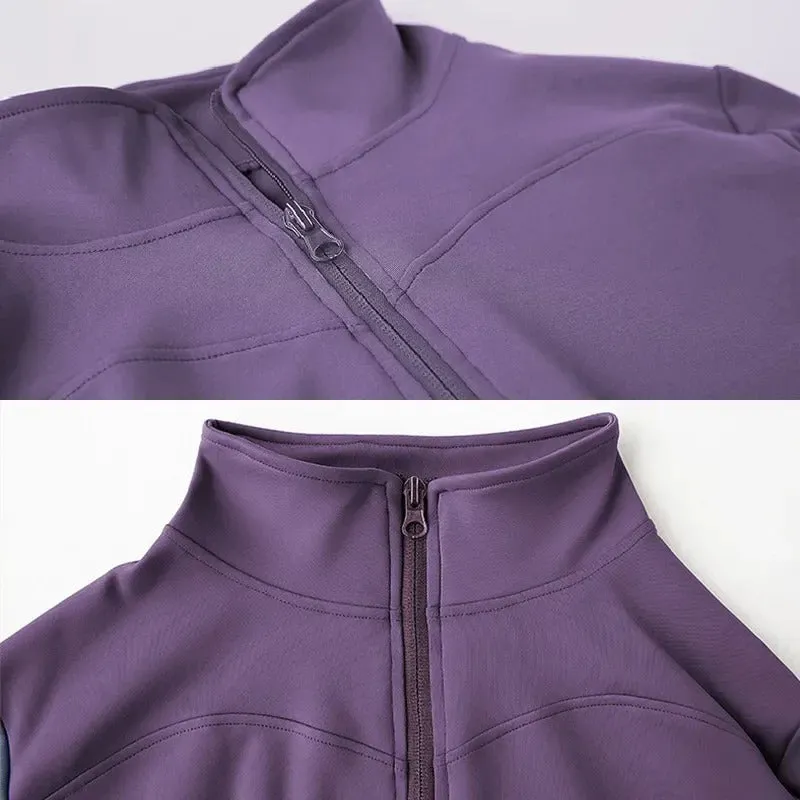 Full Zip-up Women's Slim Fit Sports Running Jackets