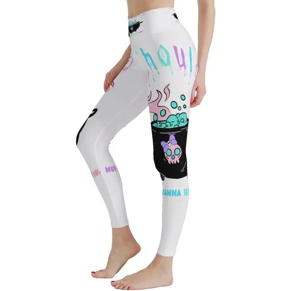Ghouls Just Wanna Have Fun Halloween Yoga Pants- IN WHITE