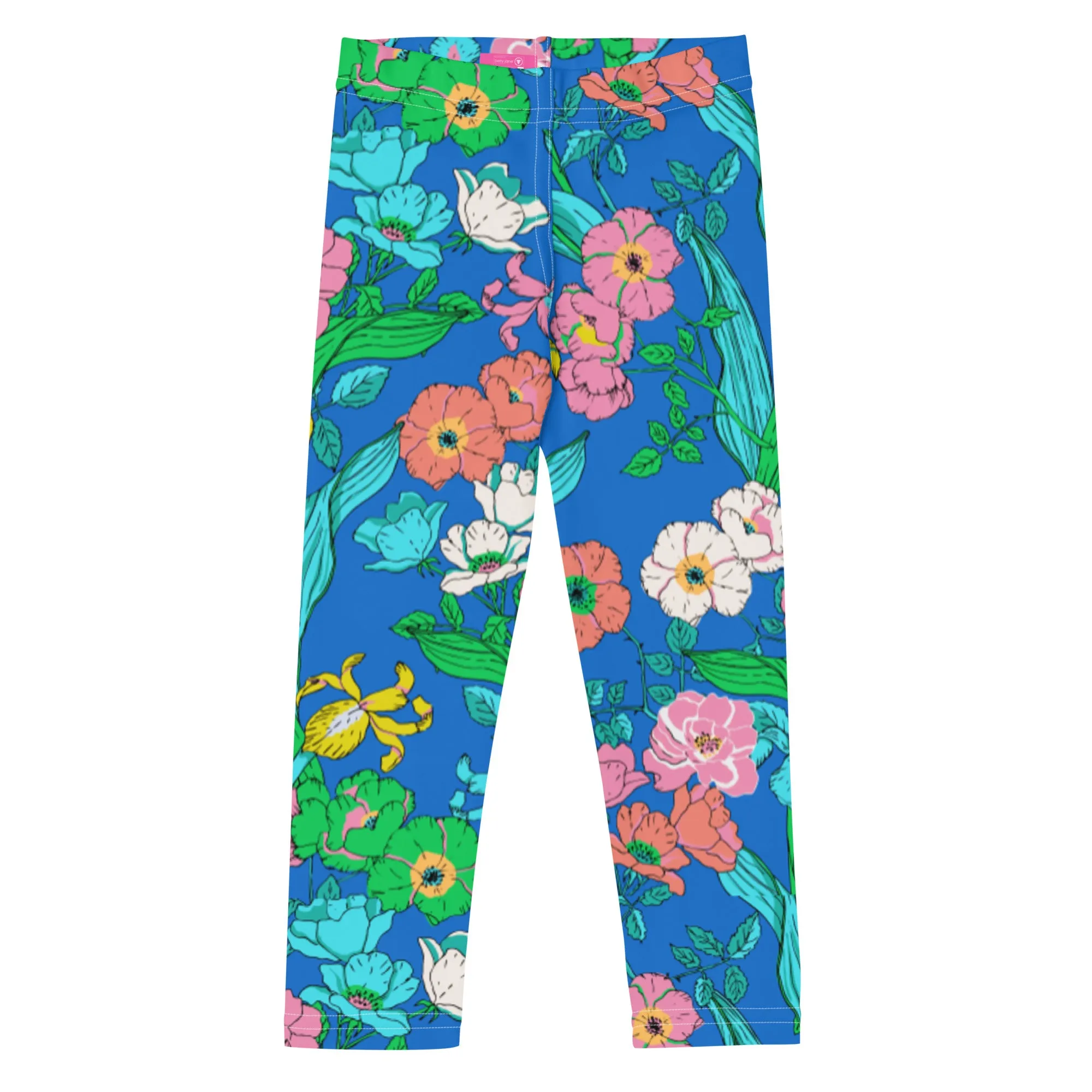 Girls (2T-7) UPF 50 Swim Leggings - Electric Blue Paradise