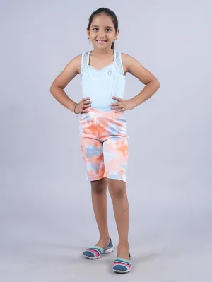 Girls V Neck Racer Back Tank Top & Cycling Shorts Set