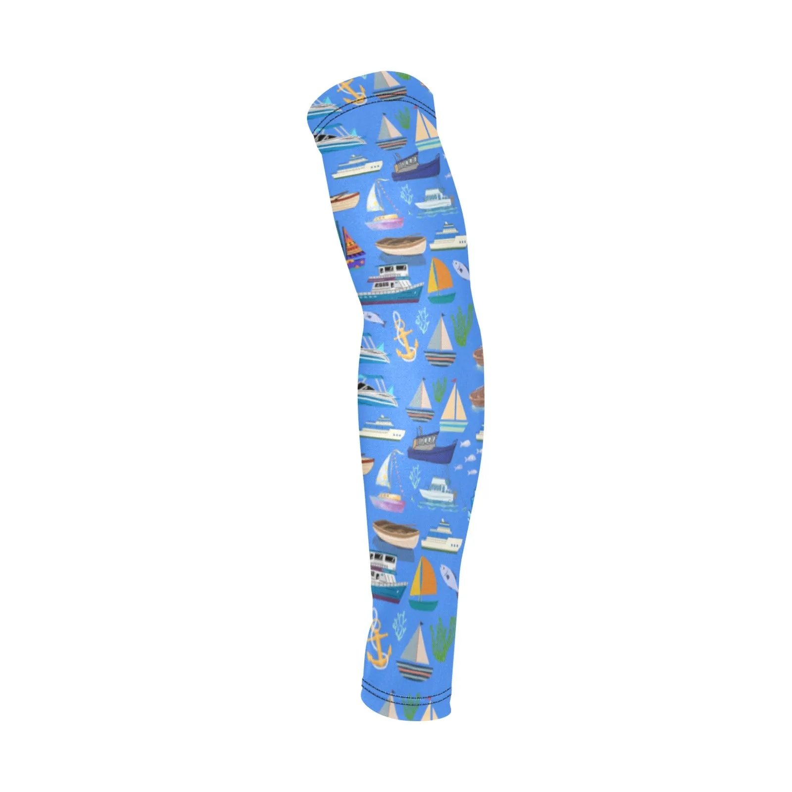 Graphic Nautical Blue Weather Protection Arm Sleeves  (FWS)