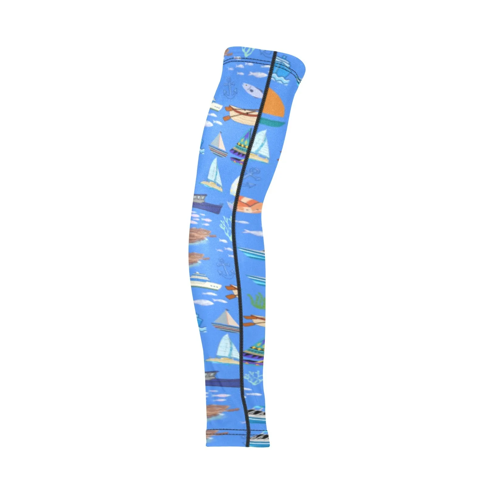 Graphic Nautical Blue Weather Protection Arm Sleeves  (FWS)
