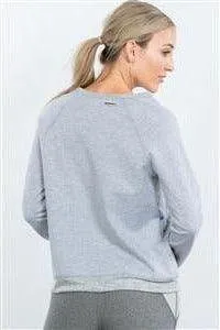 Grey Paint Splatter Distressed Front Pullover
