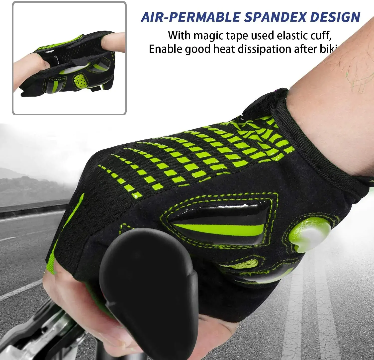 Half-Finger Cycling Gloves with Padded Palm - Breathable, Durable & Comfortable for Triathletes