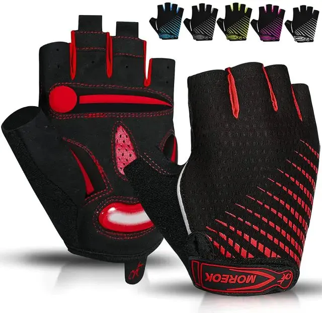 Half-Finger Cycling Gloves with Padded Palm - Breathable, Durable & Comfortable for Triathletes