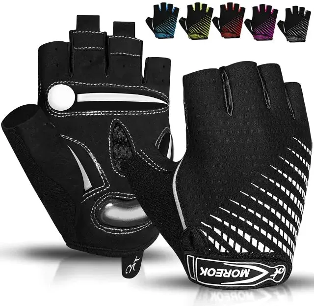 Half-Finger Cycling Gloves with Padded Palm - Breathable, Durable & Comfortable for Triathletes