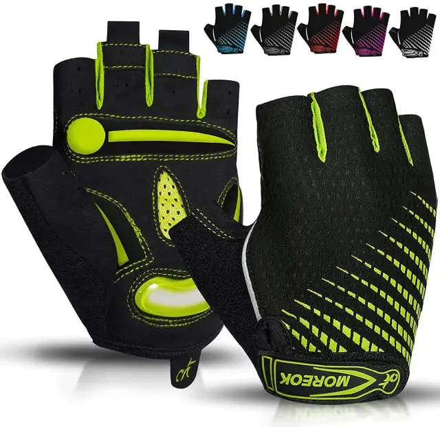 Half-Finger Cycling Gloves with Padded Palm - Breathable, Durable & Comfortable for Triathletes
