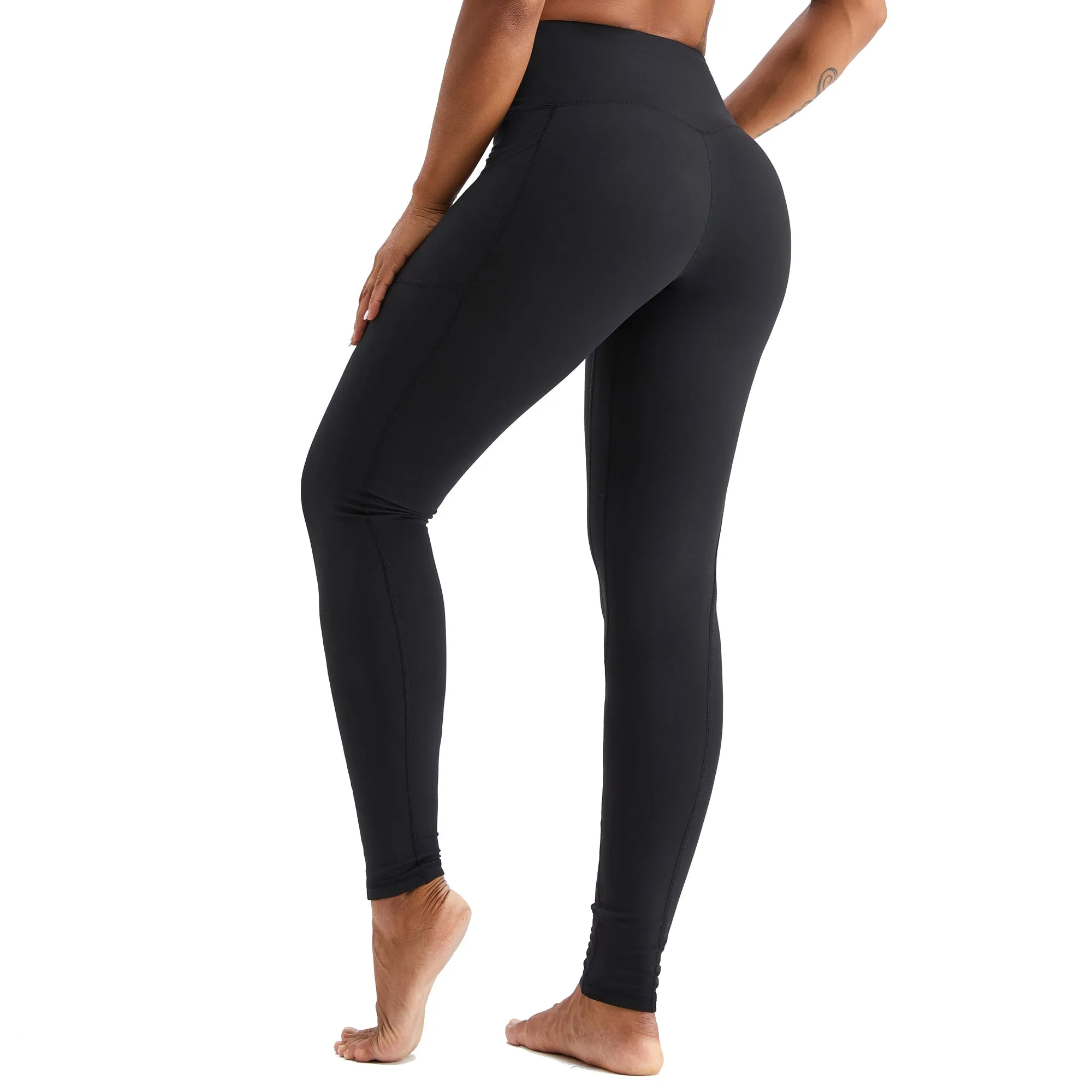 High Waisted Leggings for Women with Pockets Black
