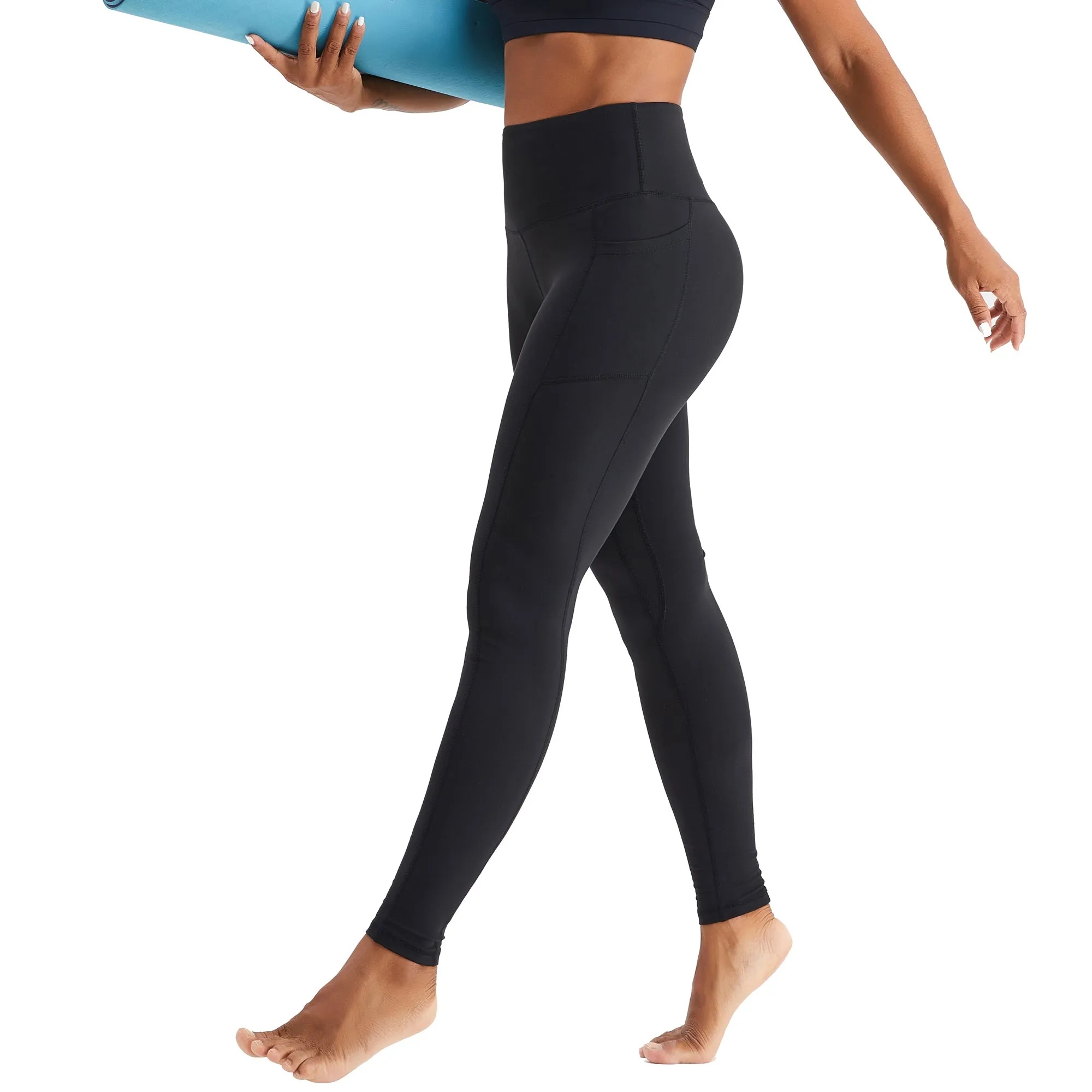 High Waisted Leggings for Women with Pockets Black