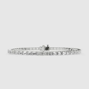 Horizontal Tennis Bracelet-Emerald Cut