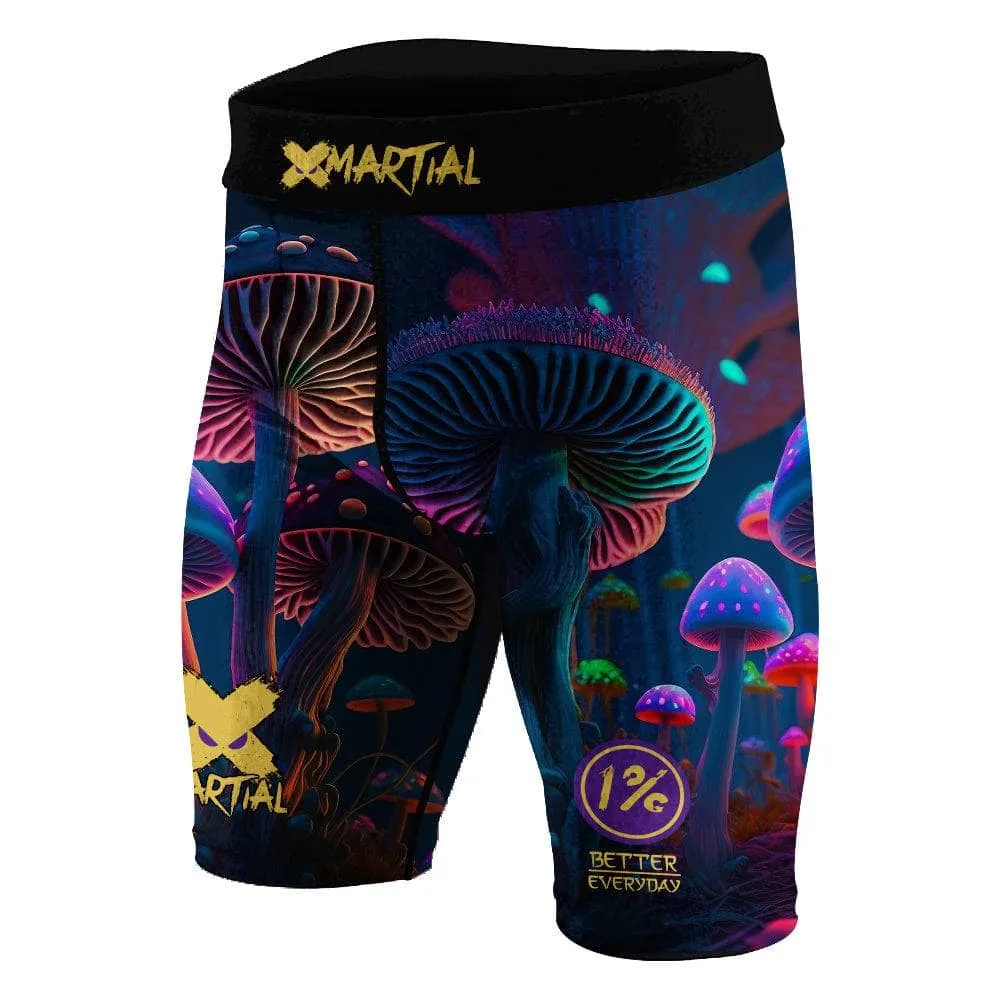 Indigo Mushroom BJJ/MMA Compression Shorts