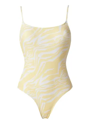 Ivy Strap One Piece Rib Yellow Zebra