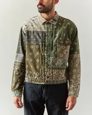 Kapital Flannel Reversible Bandana 1st Jacket, Khaki/Orange