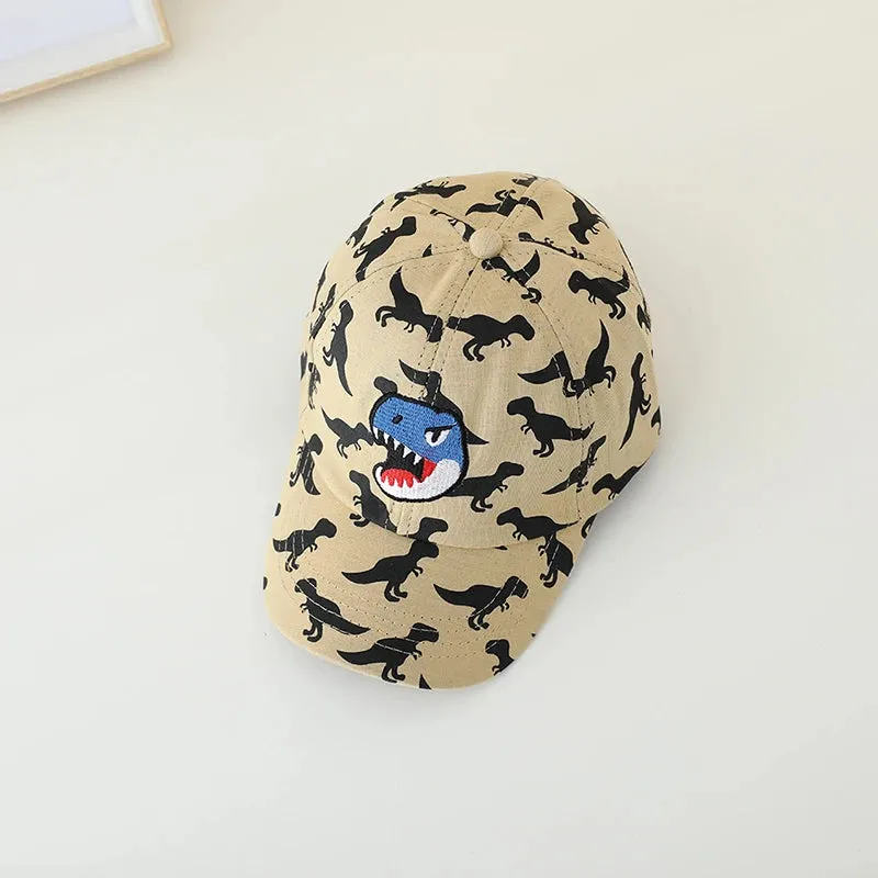 Kids Dinosaurs Embroidered Adjustable Outdoor Sports Hats