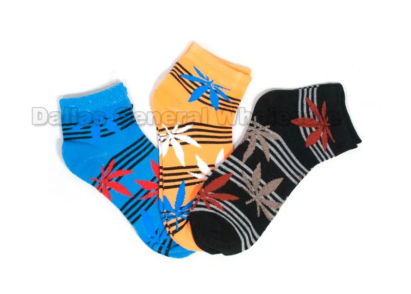Ladies Funky Marijuana Ankle Socks Wholesale