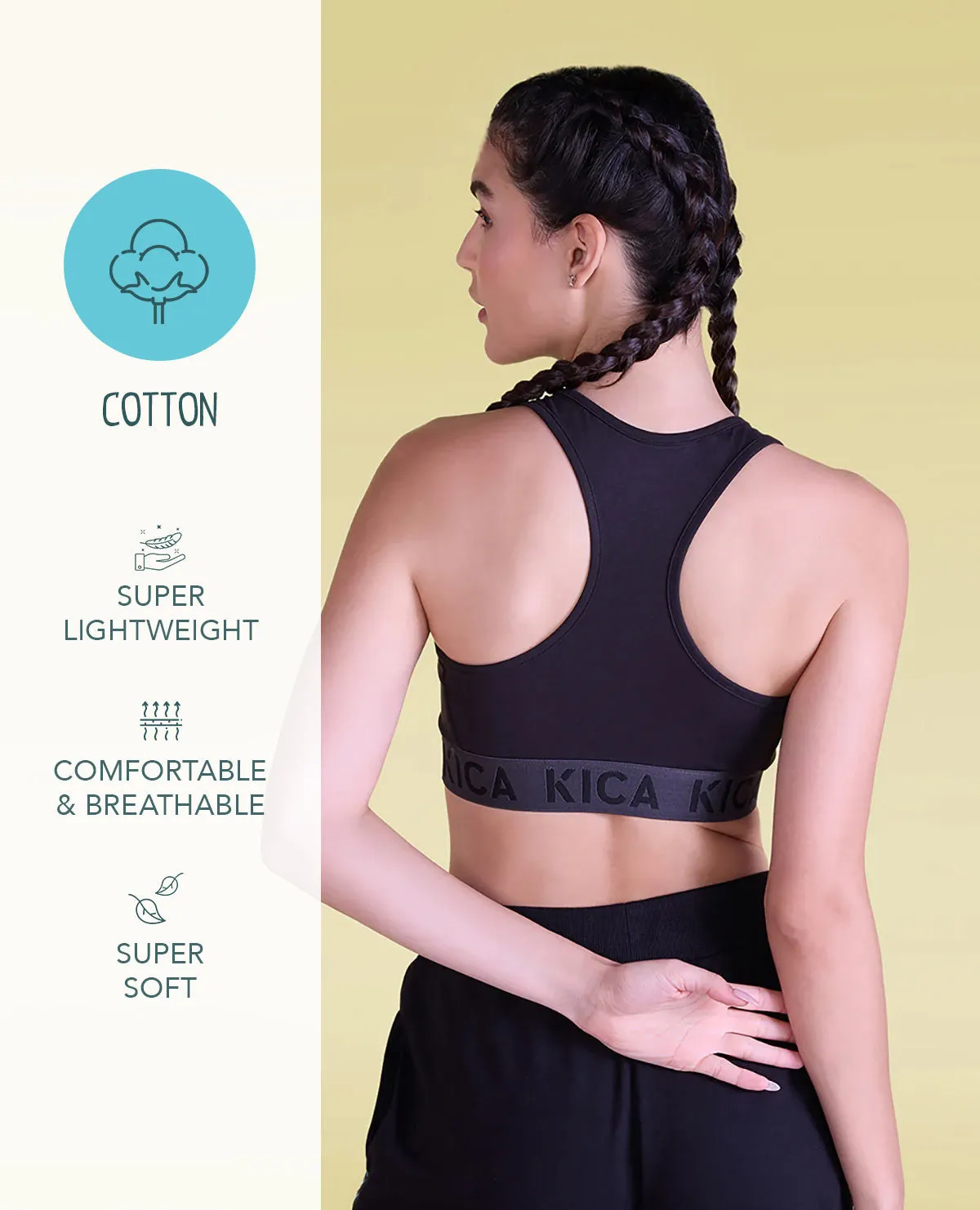 Low to Mid Impact Cotton Sports Bra