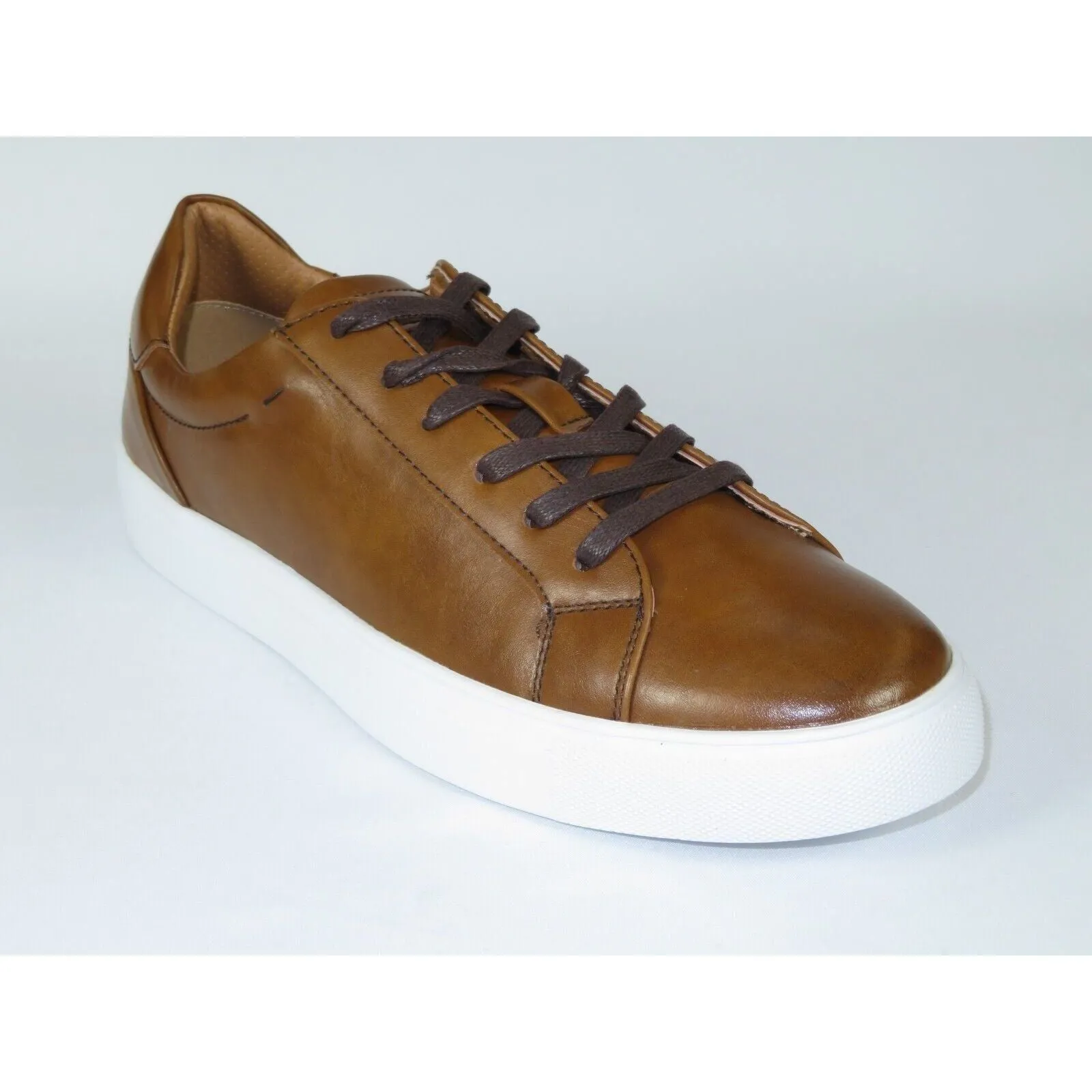 Men Harrison Myles Sneaker Dress Shoes Soft Comfort Lace Cushioned S2111 Cognac