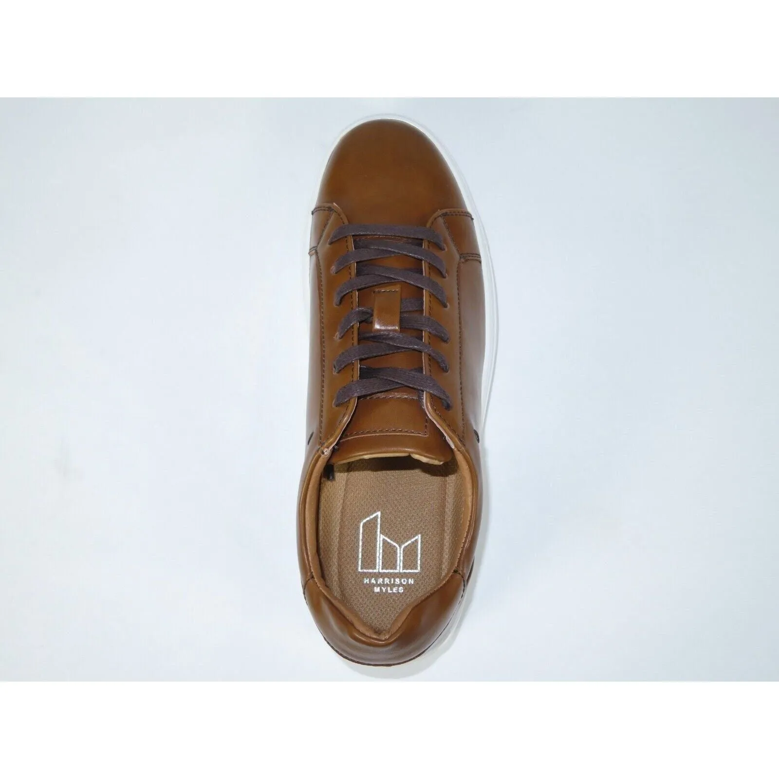 Men Harrison Myles Sneaker Dress Shoes Soft Comfort Lace Cushioned S2111 Cognac