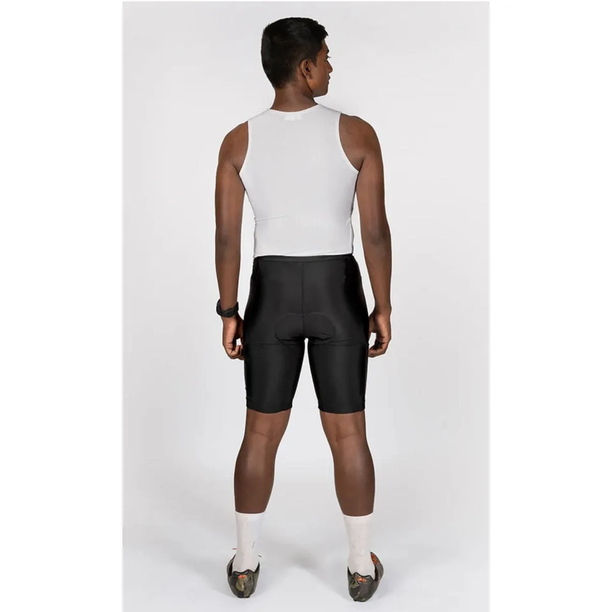Mens Cycling Bibless Shorts - Gel Padded Shorts - Evolve - Black
