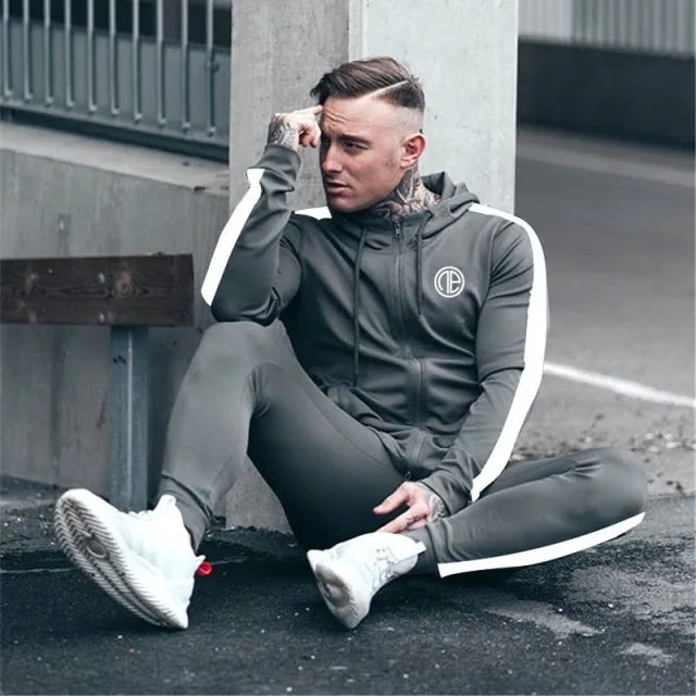 Men's Jogging Tracksuit Sports Suit Running Set Men Long Sleeve Jacket Sweatpants Gym Wear Fitness Sweatshirt Pants 2pcs/set